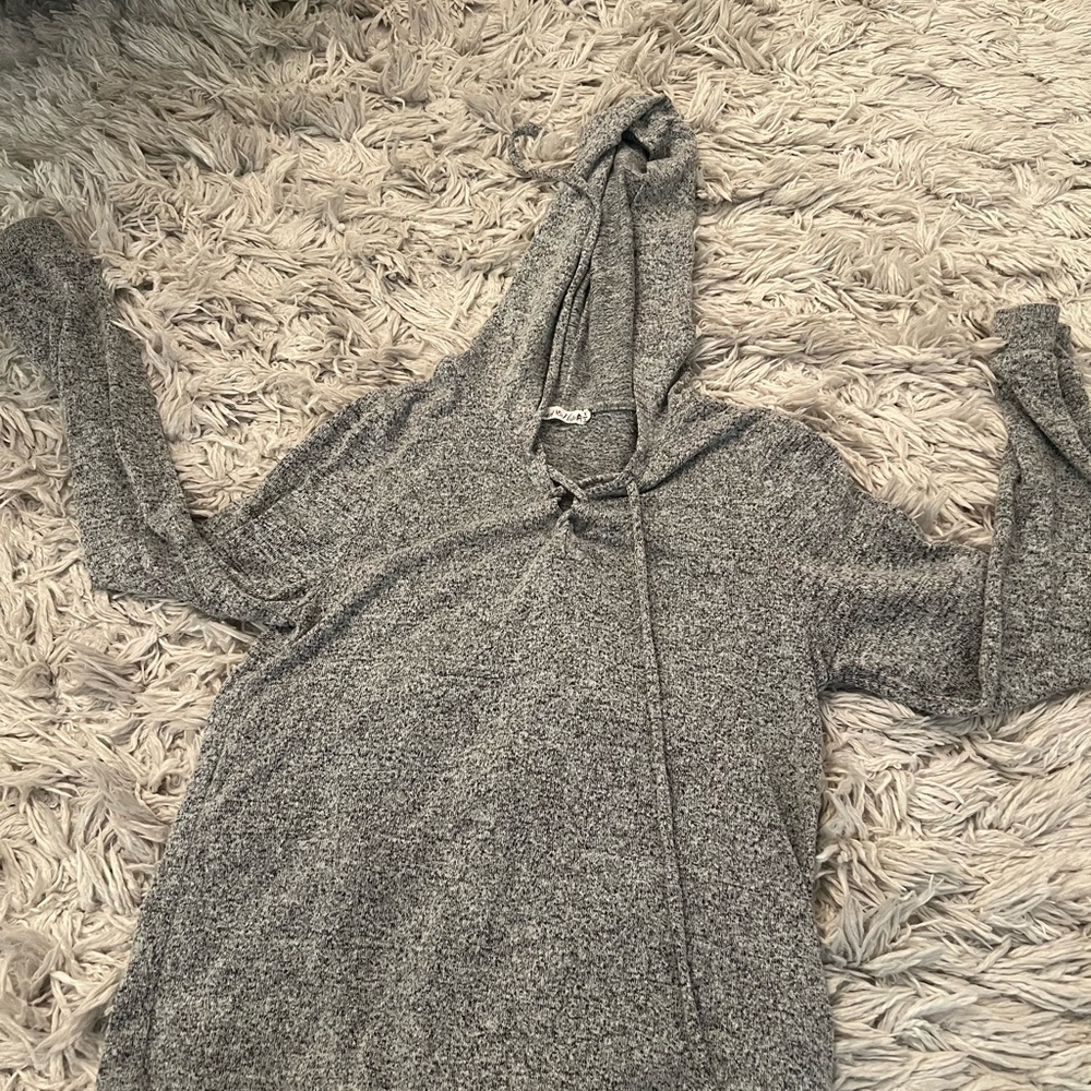 Heart Hips Gray Cowl Neck Sweater